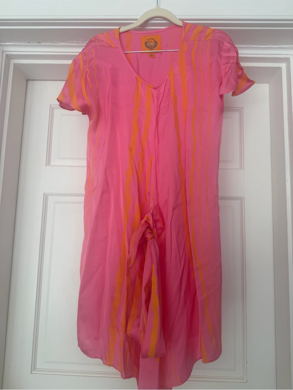 Coniglio Palm Beach variegated wavy stripe wrap dress